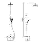 Душевая система Azario GALAXY термостатический картридж, хром (AZ-67B47EV1-1DC1J19A-ZH3394A-HB1153C)