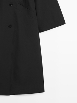 Massimo Dutti Двубортный тренч, черный