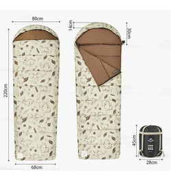 Мешок спальный Naturehike MT300, (80-60)х220 см, (левый) (ТК: +6C), бежевый