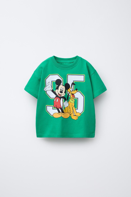 ZARA ФУТБОЛКА С ПРИНТОМ «МИККИ-МАУС» © DISNEY, ЗЕЛЕНЫЙ