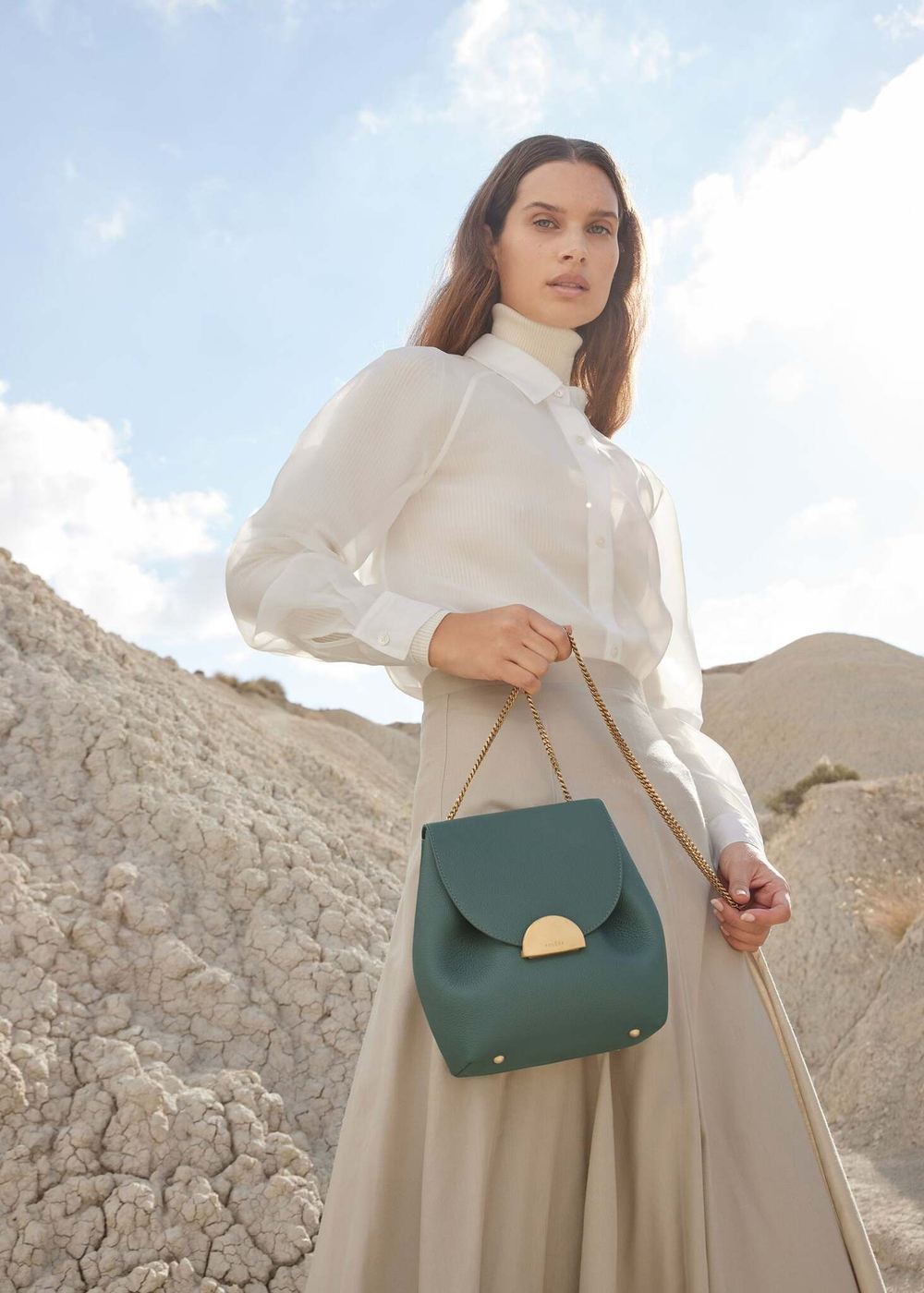 Сумка Polene Number One Mini EDITION TEXTURED IVY