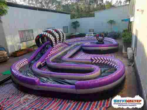 Надувная трасса «Мягкие гонки» безопасная, 16×8×3 м