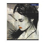 Тетрадь 48л., А5, клетка, Alingar "Girls from newspapers", скрепка, мелованный картон (стандарт), блок офсет, 4 дизайна в пленке т/у