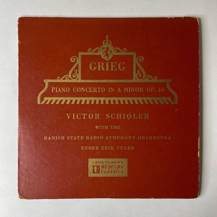 Винтажная виниловая пластинка LP Grieg Григ Victor Schioler With The Danish State Radio Symphony Orchestra Under Erik Tuxen, Piano Concerto In A Minor, Op. 16 (США 1951)