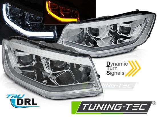 Фара передняя TUBE LIGHT CHROME DRL SEQ для VW CADDY 20