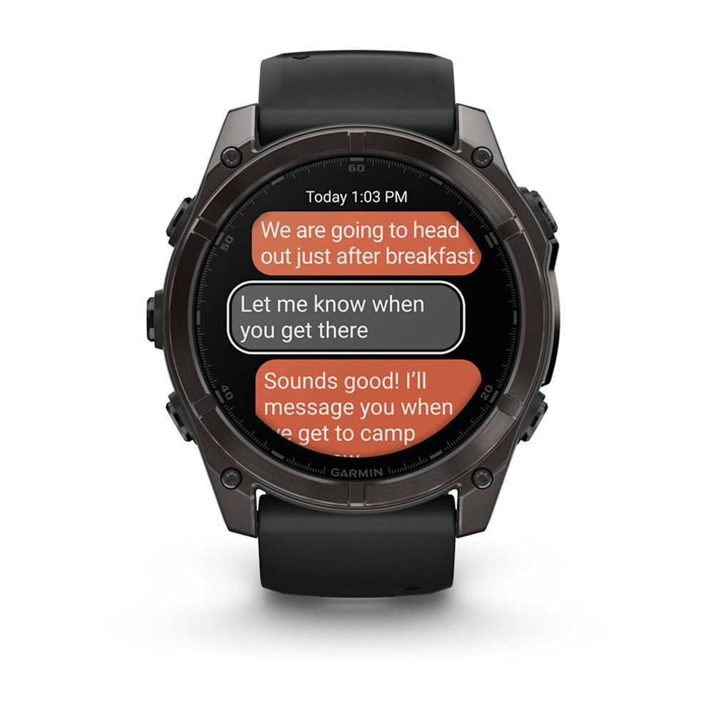 Смарт-часы Garmin Fenix 8, AMOLED Sapphire, 51 мм, угольно-серый DLC, пепельно-черный силиконовый ремешок, 010-02905-21