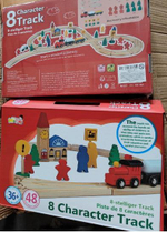 Развивающая игрушка деревянная Деревянная дорога с поездом 48 деталей, коробка C-41824