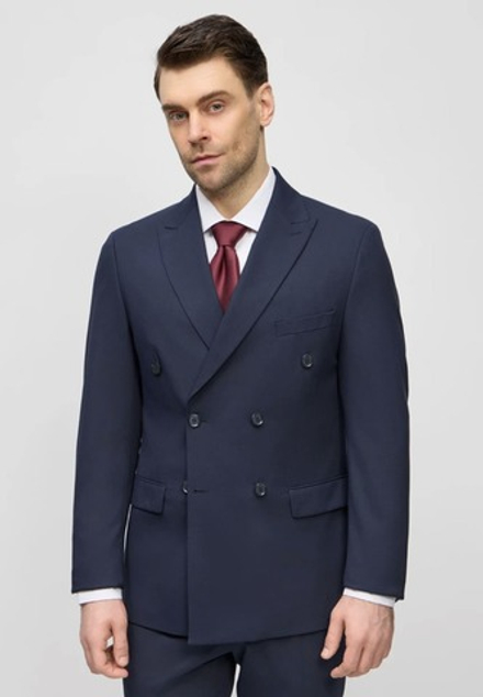 Мужской костюм двубортный (синий) В72
