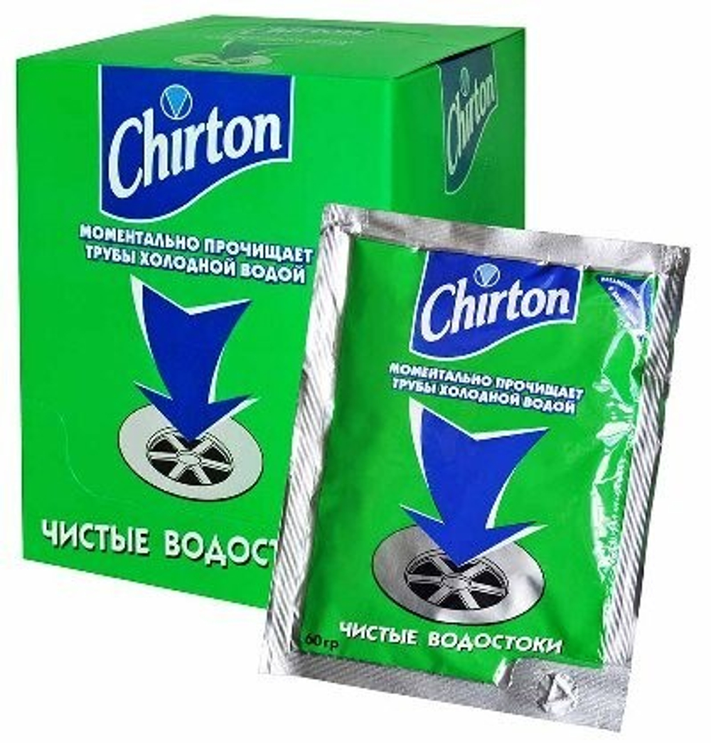 Chirton Ср-во д/прочистки сливных труб (порошок-гранулы) 60 гр. *12*48