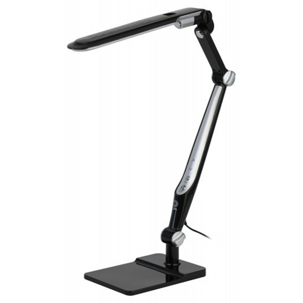 Настольный светильник ЭРА NLED-497-12W-BK светодиодный на струбцине и с основанием черный