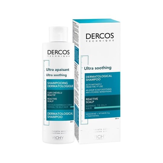 Vichy Dercos Успокаивающий шампунь-уход для нормальных и жирных волос, 200 мл