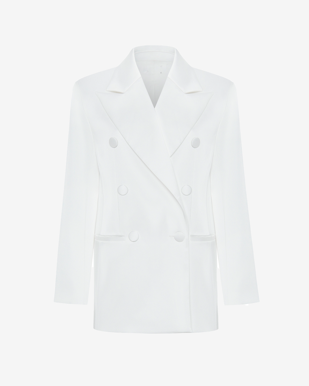 Жакет двубортный из атласа