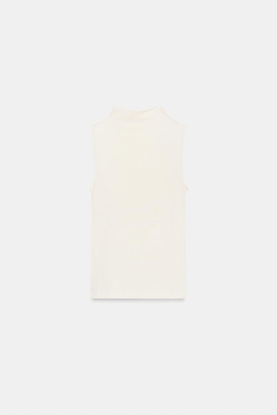 ZARA ТОП БЕЗ РУКАВОВ, ЖЕЛТОВАТО-БЕЛЫЙ