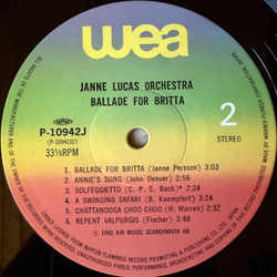 Виниловая пластинка Janne Lucas Orchestra ‎– Ballade For Britta LP