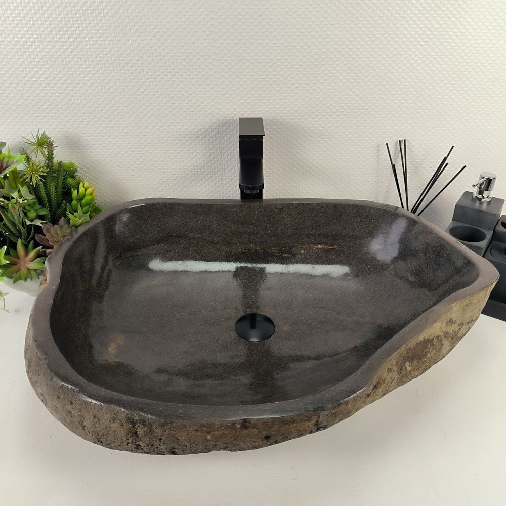 Каменная раковина из речного камня RS-04925 (70*51*15) 0858 из натурального камня