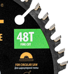 Пильный диск по ламинату ф140 х 20 мм, 48 зубьев Denzel