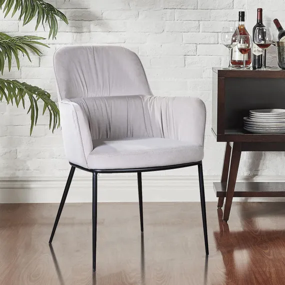 Стул с подлокотниками Barkley серый микровелюр