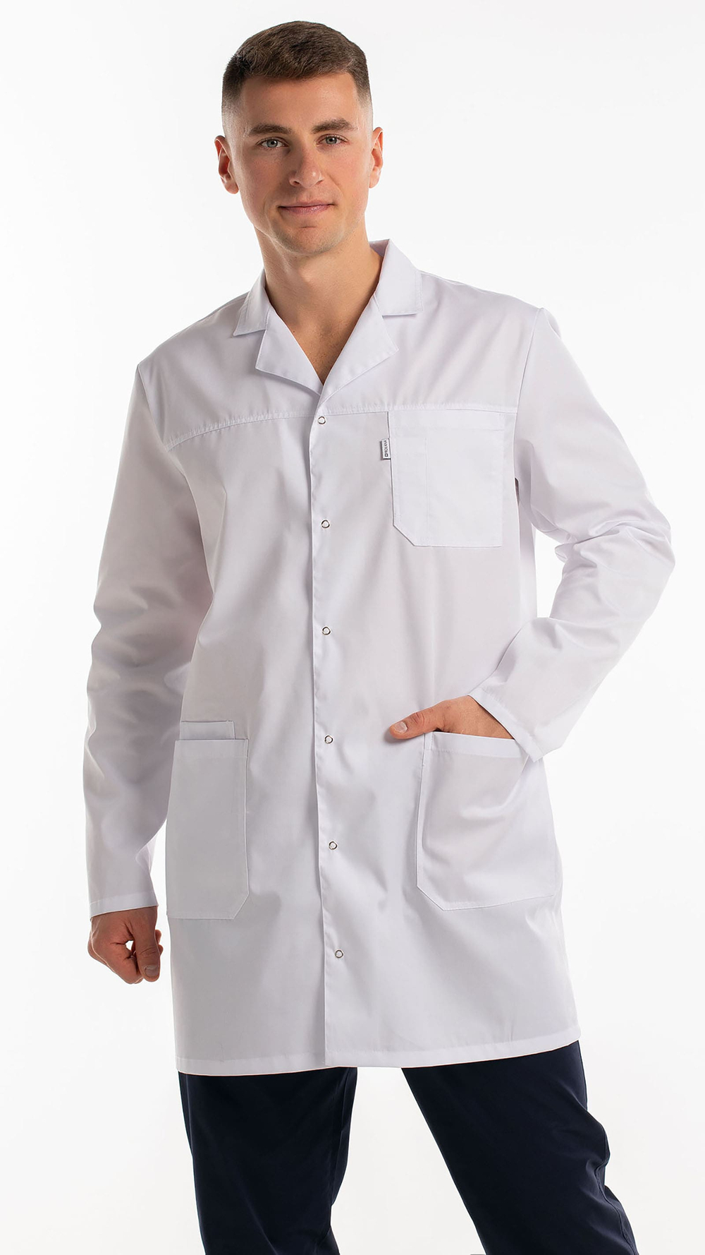 Халат медицинский Максим CVC на кнопках