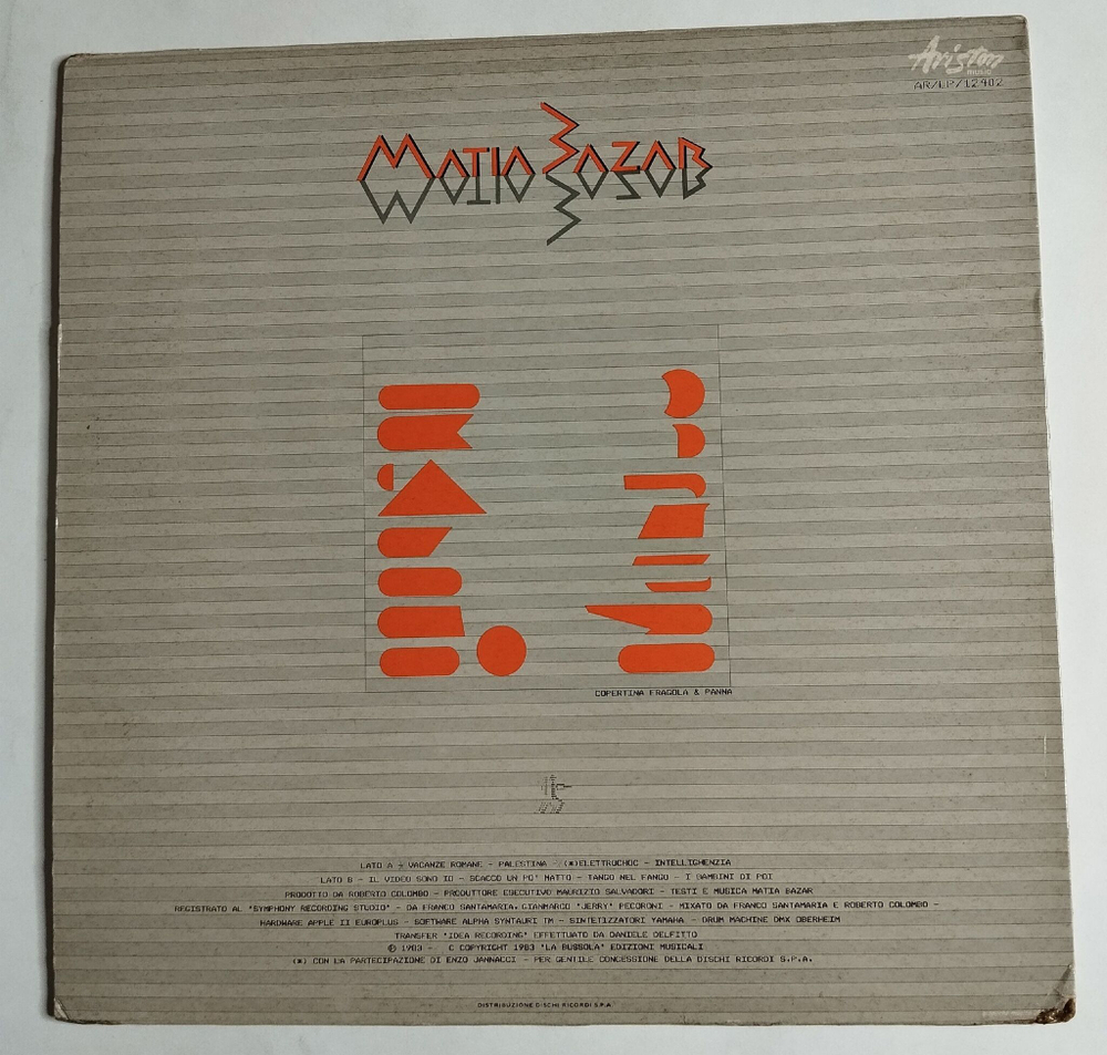 Винтажная виниловая пластинка LP Matia Bazar Tango (Italy 1983)