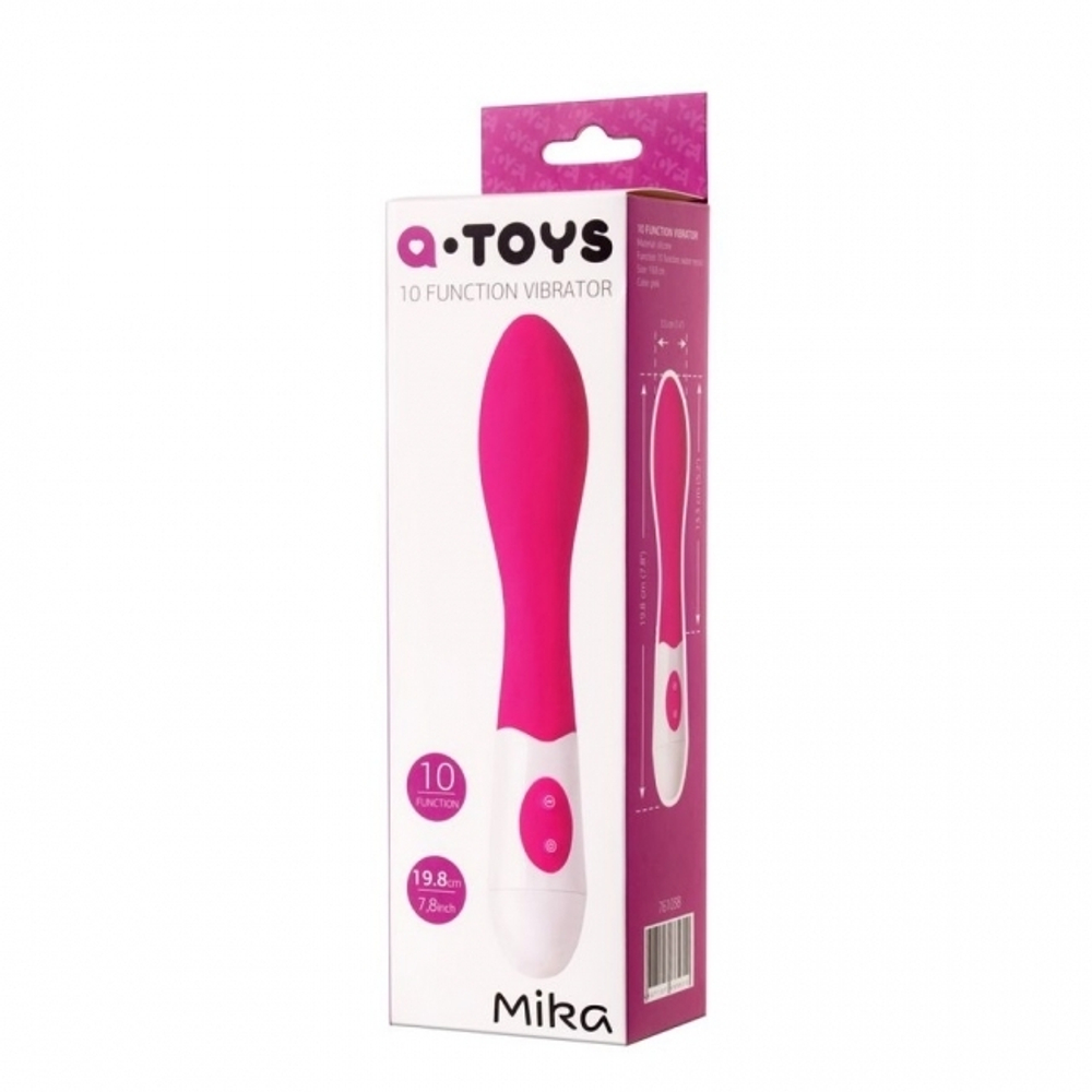 Изогнутый вибратор MIRA (10 режимов) (Цвет: розовый с белым)