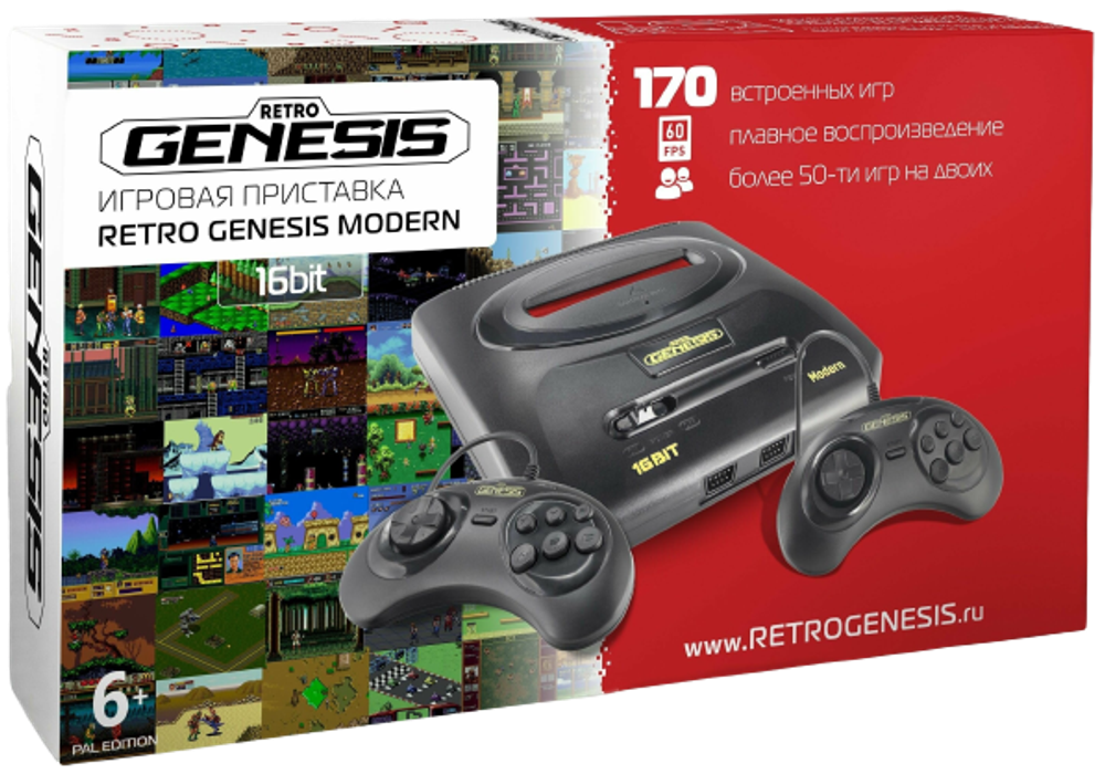 SEGA Retro Genesis Modern (PAL Edition) + 170 игр + 2 джойстика (модель: DN-05, Серия: DN)
