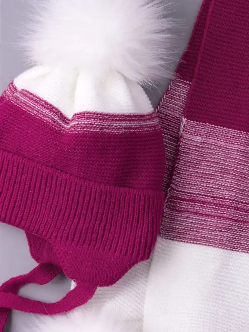 Шапка для девочки зимняя вязаная и шарф