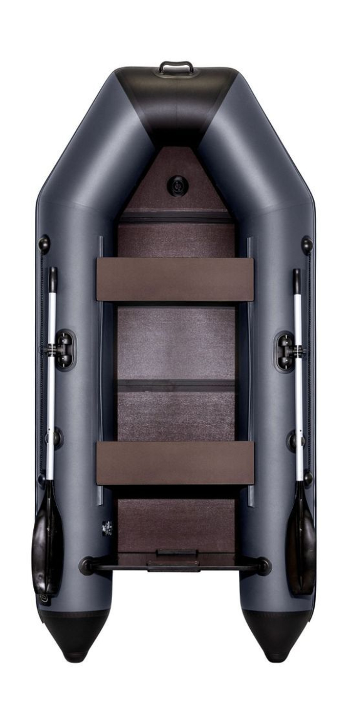 Надувная лодка ПВХ, АКВА 2900 слань-книжка киль, графит/черный