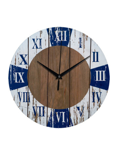 Часы настенные деревянные IDEAL "Морской стиль", 30 см, бесшумные