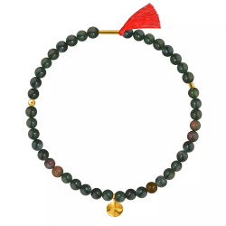 браслет из темного зелено-земляного агата 4 мм