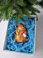 Ёжик ёлочная игрушка из фарфора