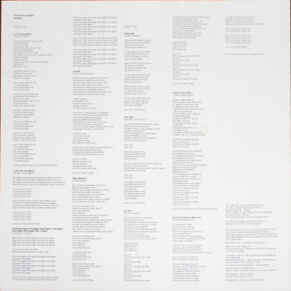 The Human League / Hysteria (LP)