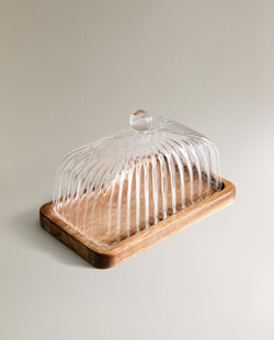 Zara Home маслёнка из боросиликатного стекла, цвет прозрачный, 17 см