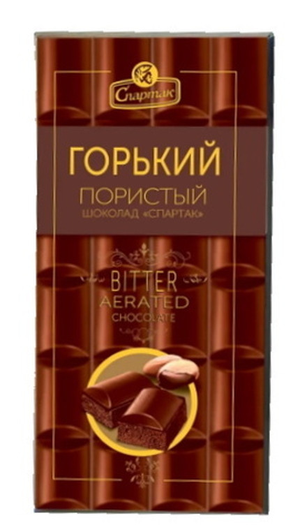Шоколад "Спартак" 75г. пористый Горький