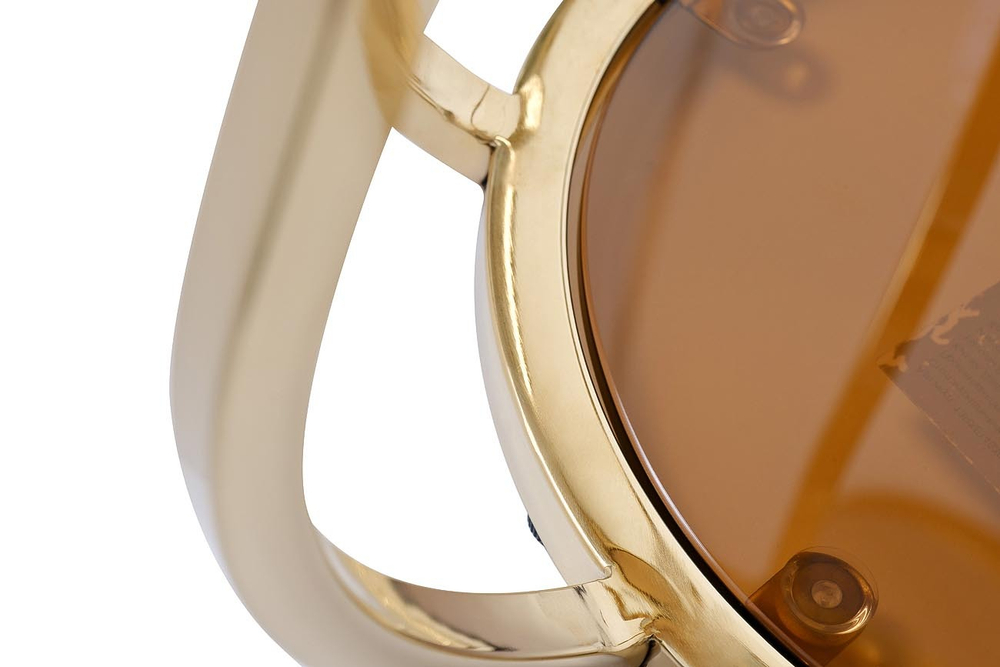 13RXET4036-GOLD Стол журнальный стекло коричн./золото d50*60см