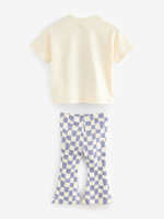 Футболка и легинсы-клеш в комплекте для девочки Next E65-388, 2 шт., Молочный, Розовый