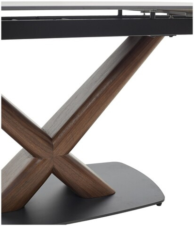 Стол BLANCO 160 MATT BLACK MARBLE SOLID CERAMIC / Орех, ®DISAUR