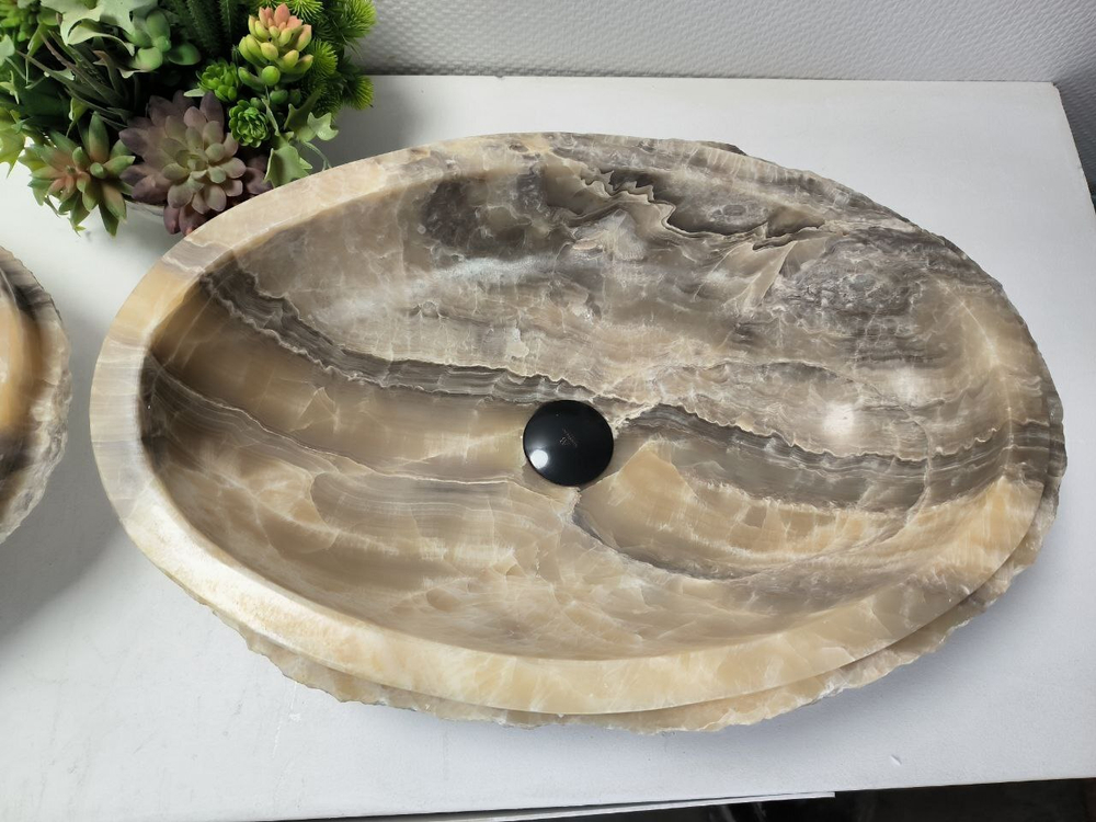 Раковина из оникса ТРИО! Oval Marmo Wave OO-62644 58*38*15