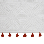 Полотенце банное белое, с кисточками цвета красной глины из коллекции essential, 70х140 см