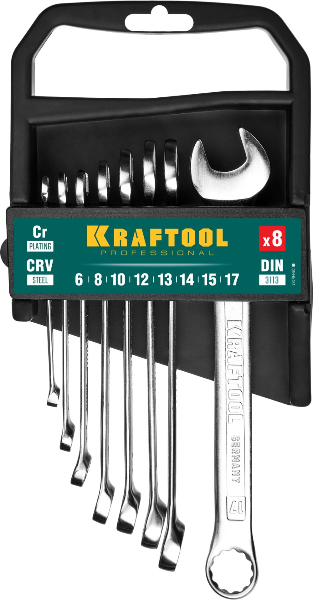 KRAFTOOL 8 шт, 6 - 17 мм, набор комбинированных гаечных ключей (27079-H8C)