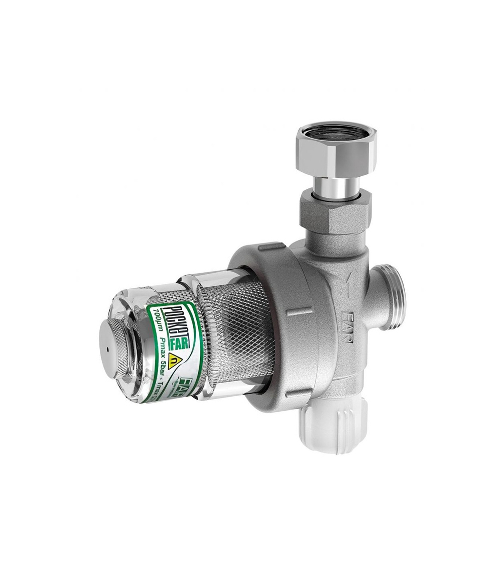 Сепаратор шлама угловой с магнитными вставками FAR Pocket 2280 - 3/4" (ВР/ВР, PN10, Tmax 110°C)