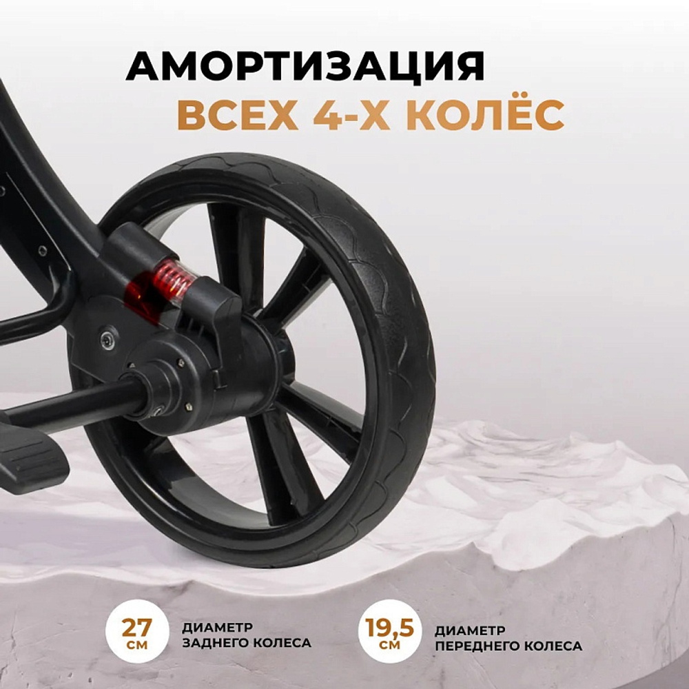 Детская коляска-трансформер Aimile Original Gold чёрное золото