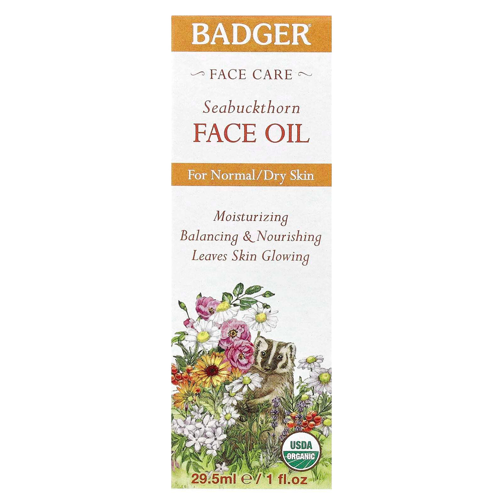 Badger, Face Care, масло для лица из облепихи, для нормальной / сухой кожи, 29,5 мл (1 жидк. унц.)