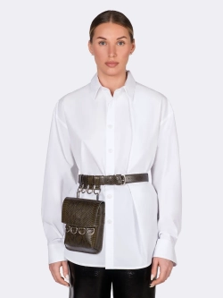 Ремень со шлевками хаки "Рептилия" OLA OLA