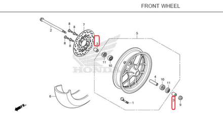 44311-K0F-T00. COLLAR, R. FR. WHEEL SIDE