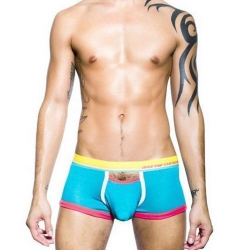 Мужские трусы боксеры с вырезом голубые Andrew Christian Bright Boxer  AC9561