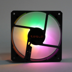 Вентилятор TESLA RGB120-LB, 120мм, 1200rpm, 3-pin+Molex, черный-белый/FRGB, 38CFM, 21дБ, антивибропрокладки (TSL-120-LB)