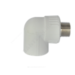 Угольник PP-R комбинированный белый Дн 25х1/2"х90гр НР ZFPCL
