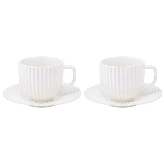 Набор из двух чайных пар белого цвета из коллекции essential, 250 мл