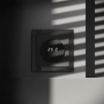 Терморегулятор электронный VOLTUM S70 с индикацией и датчиком, для теплого пола, (черный матовый)