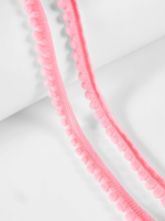 Тесьма декоративная с помпонами, 12 мм, цвет розовый